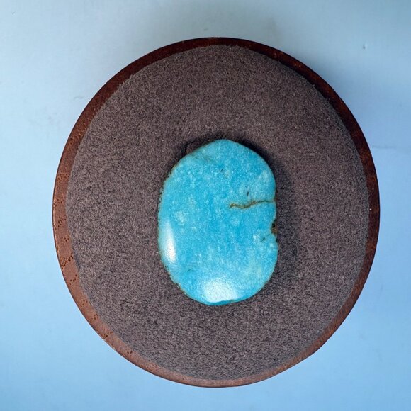 Natural Turquoise Slab w/ Host Rock Freeform Oval Loose Stone .75" x .50" - Picture 4 of 9